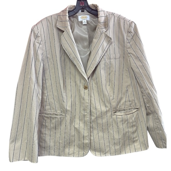 Talbots Tan and Black Blazer Classic Professional Style - Picture 2 of 4